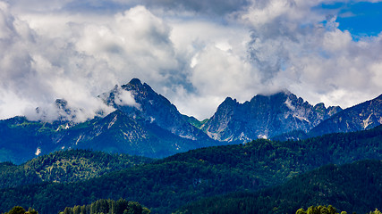 Image showing Beautiful natural landscape of the Alps. Forggensee and Schwanga