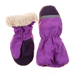 Image showing Children\'s autumn-winter mittens