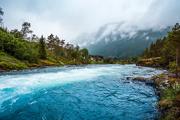 Image showing lovatnet lake Beautiful Nature Norway.