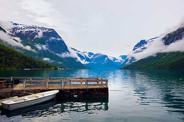 Image showing lovatnet lake Beautiful Nature Norway.