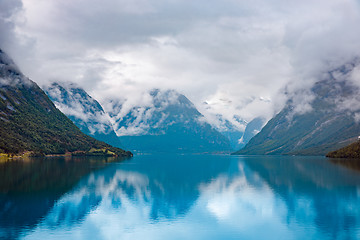 Image showing lovatnet lake Beautiful Nature Norway.