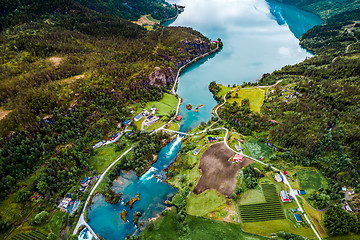 Image showing Beautiful Nature Norway aerial photography.