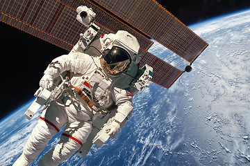 Image showing International Space Station and astronaut.