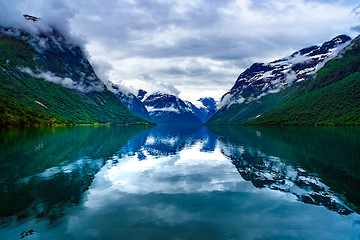 Image showing lovatnet lake Beautiful Nature Norway.