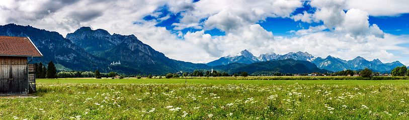 Image showing Beautiful natural landscape of the Alps. Forggensee and Schwanga