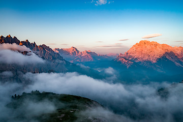 Image showing National Nature Park Tre Cime In the Dolomites Alps. Beautiful n