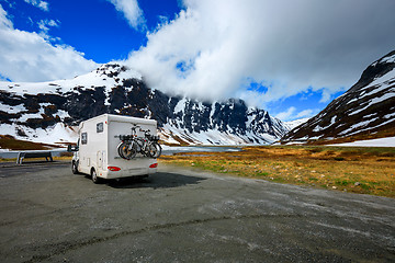 Image showing Family vacation travel RV, holiday trip in motorhome