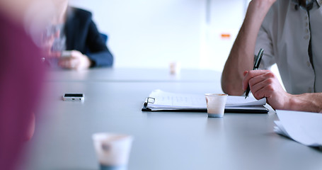 Image showing Business Team At A Meeting at modern office building