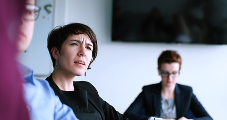 Image showing Business Team At A Meeting at modern office building