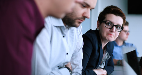 Image showing Business Team At A Meeting at modern office building