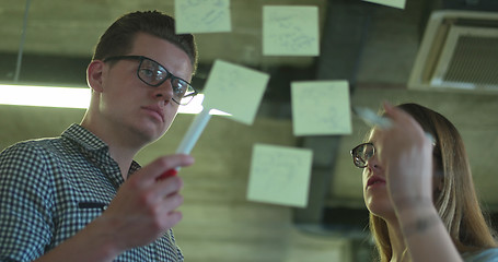 Image showing Coworkers making plan for startup business