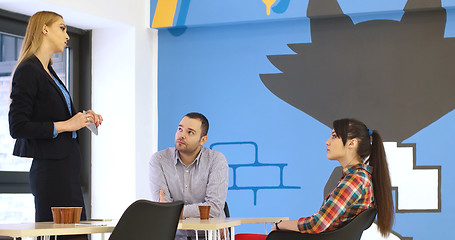 Image showing Group of young people meeting in startup office