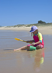 Image showing young girl on beach