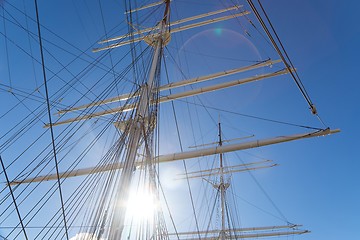 Image showing Sail masts in bright light