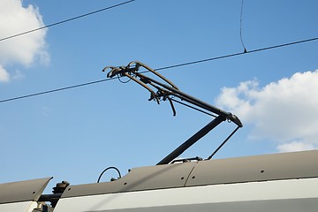 Image showing Train Pantograph Closeup