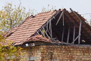 Image showing Collapsed House Roof