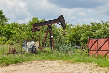 Image showing Oil well on a landscape