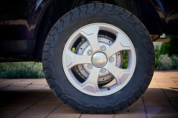 Image showing Wheel of a 4x4 vehicle