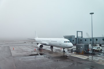 Image showing Misty weather at the airport