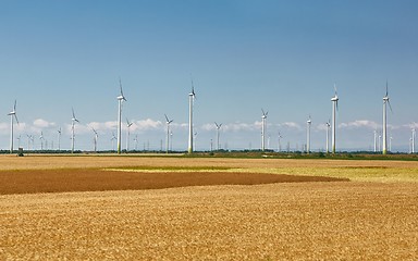 Image showing Wind tubines spinning