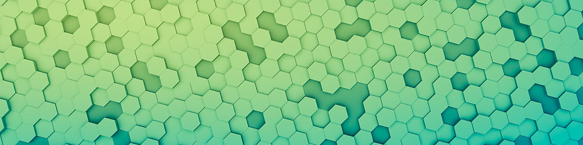 Image showing green hexagon background