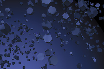 Image showing dark blue hexagon background