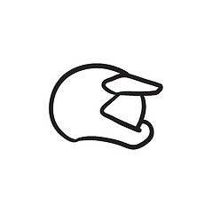Image showing Motorcycle helmet sketch icon.