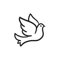 Image showing Wedding dove sketch icon.