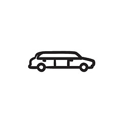 Image showing Wedding limousine sketch icon.