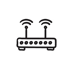 Image showing Wireless router sketch icon.