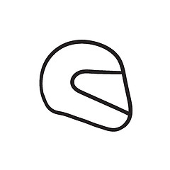 Image showing Motorcycle helmet sketch icon.