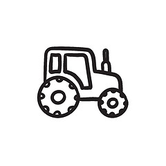 Image showing Tractor sketch icon.