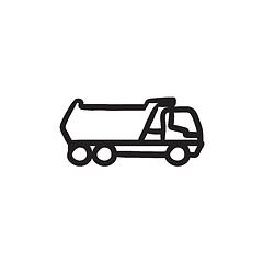 Image showing Dump truck sketch icon.