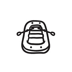 Image showing Inflatable boat sketch icon.