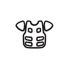 Image showing Motorcycle suit sketch icon.