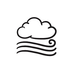 Image showing Windy cloud sketch icon.