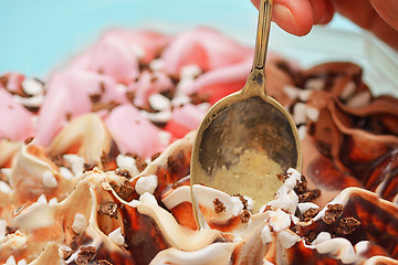 Image showing Ice cream in spoon