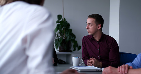 Image showing Business Team At A Meeting at modern office building