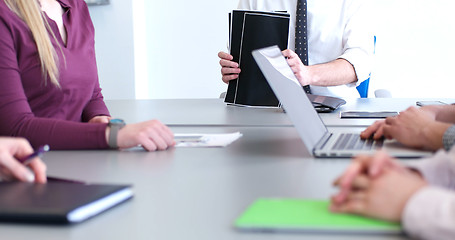 Image showing Business Team At A Meeting at modern office building