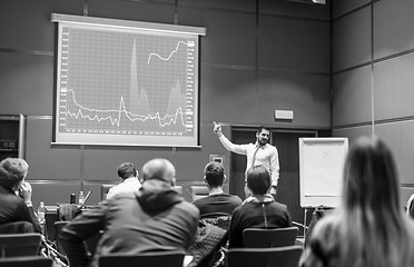 Image showing Speaker Giving a Talk at Business Meeting.