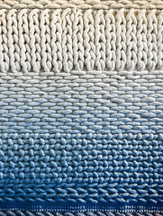 Image showing White and blue winter knitted background