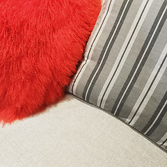 Image showing Close-up of cushions decorating a sofa