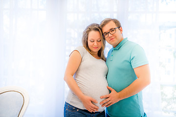 Image showing Beautiful couple: pregnant woman and man