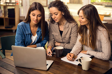 Image showing Girls studying