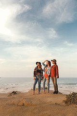 Image showing Girls on the beach