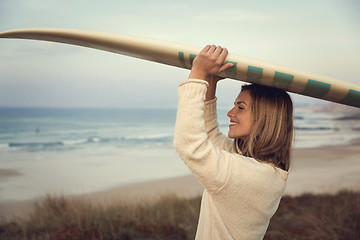 Image showing Happy surf day