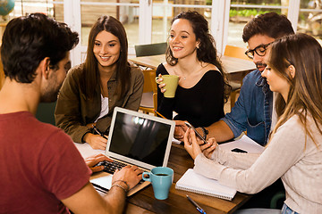 Image showing Friends studying together 