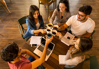 Image showing Students making a toast