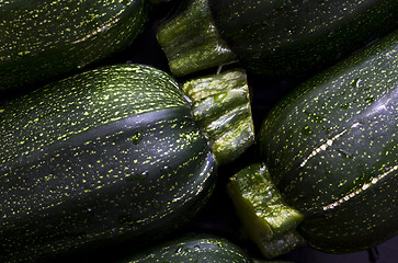 Image showing Detail of zucchini (zucchetti, courgettes)