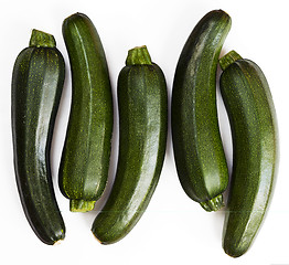 Image showing Zucchini (zucchetti, courgettes) on a white background